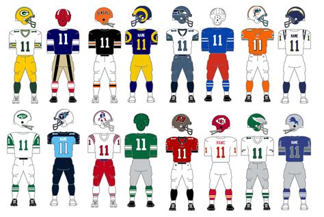 Champions: Super Bowl Champions, AFC Champions, NFC Champions, NFL Champions (1920-69), AFL Champions (1960-69), AAFC Champions (1946-49) Other Leagues: AFL (1926) ... The design of the uniform templates used in the images, and all of their variations, including all helmet templates, are solely the property of Bill Schaefer and this site. ...